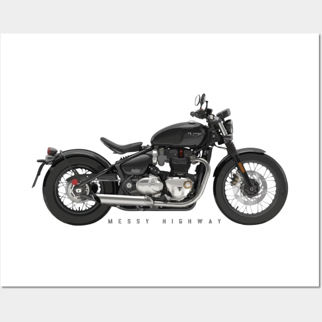 Triumph Bonneville Bobber 17 black, sn Wall Art by MessyHighway